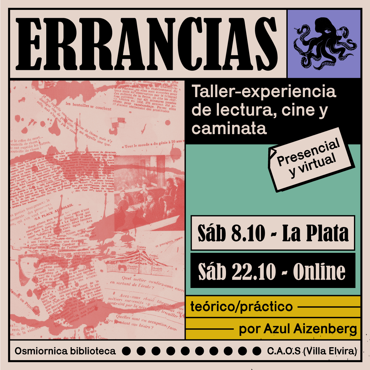 ERRANCIAS: taller-experiencia de lectura, cine y caminar